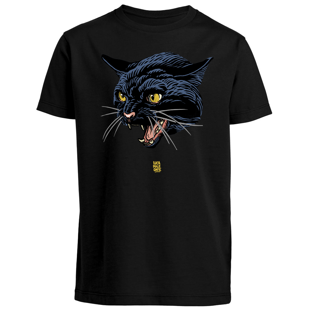 T-SHIRT KIDS - GATTO black